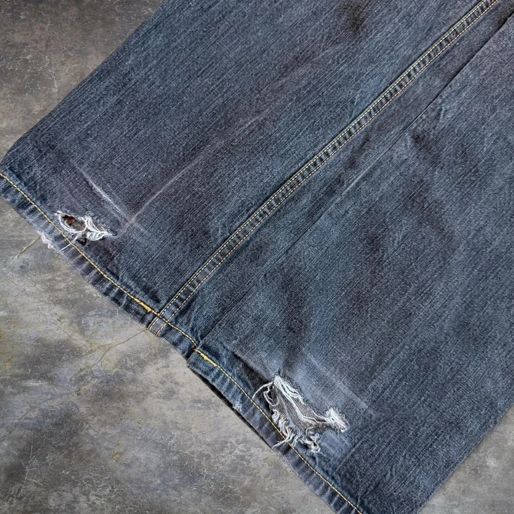 Vintage Rocawear Distressed Faded Black Jeans Men's 35x32 Skater Grunge Goth Y2K
